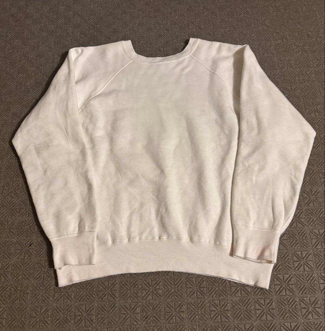 60s スウェット 希少 ホワイト XL ラグラン 100%コットン 美品