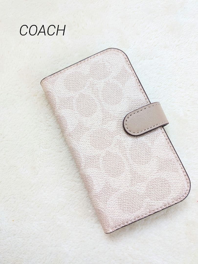 新品　希少色　コーチ　iPhone12mini対応ケース　シグネチャー　即日発送
