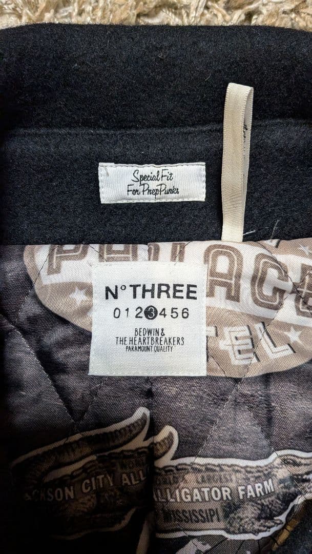 SALE☆BEDWIN メルトン ウール 中綿 ジップ Pコート 総柄 3 L