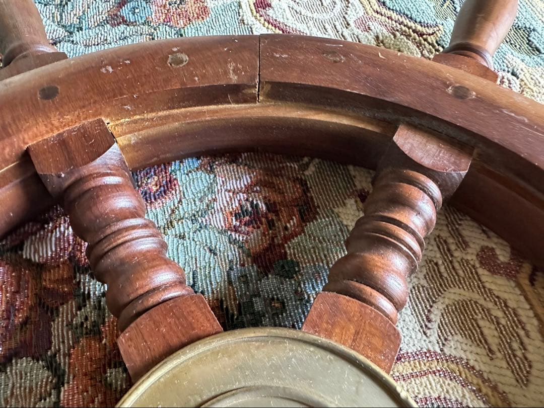 ヴィンテージ木製舵輪（日本郵船）実物使用品.