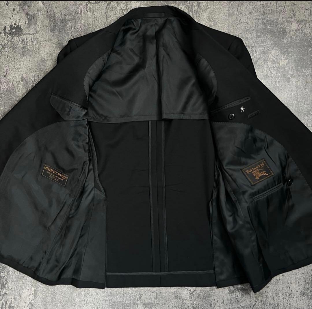 Burberrys ウール＆モヘア ダブルブレストブレザー ブラック