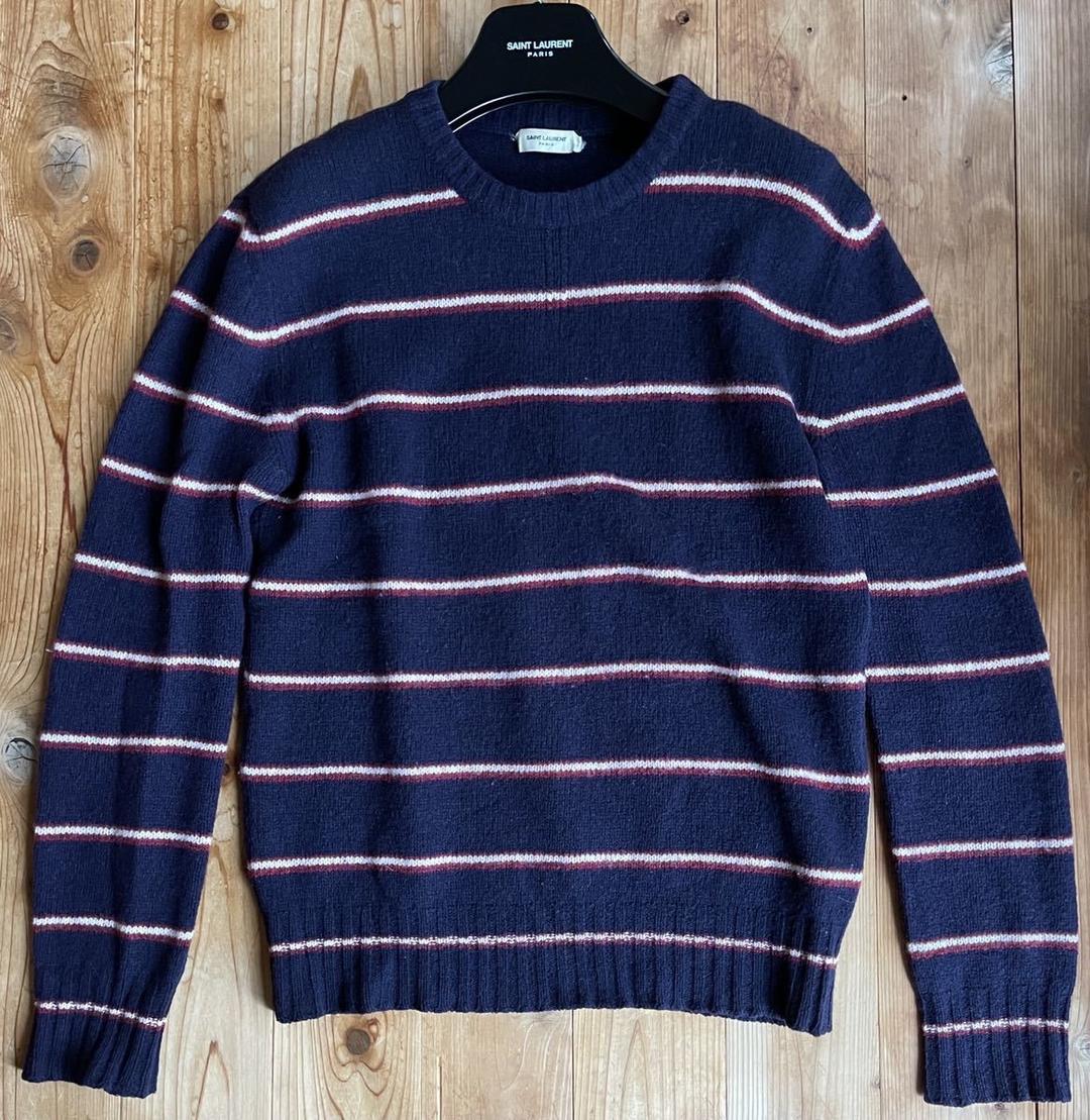 【田中】希少14AWサンローランパリ ボーダーニット S セーター
