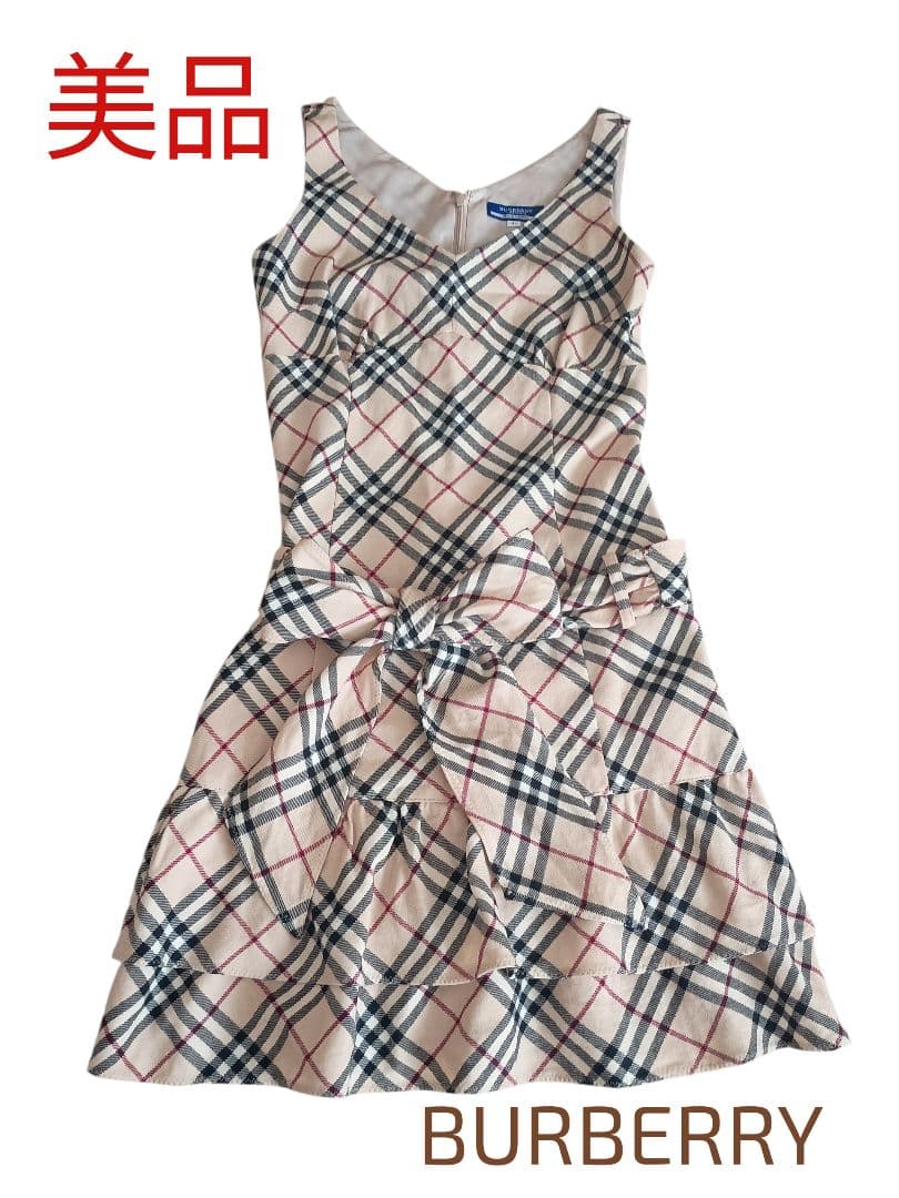 希少品★バーバリー★ ワンピース ウール ノバチェック リボン ベルト