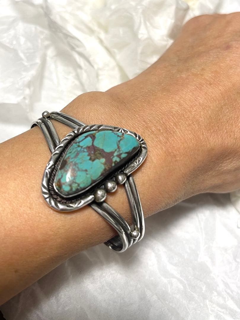【新品未使用】 ターコイズ シルバー バングル