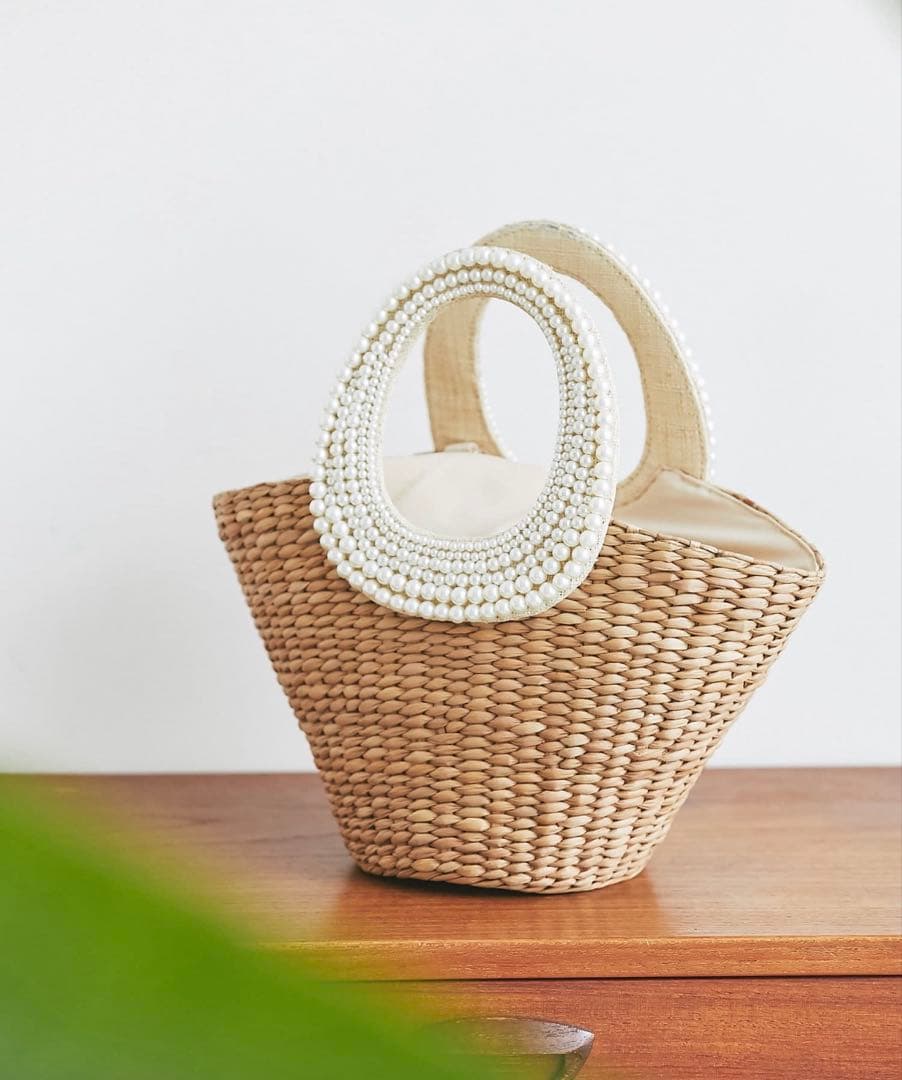 mimi203★パールハンドルバスケット★S チェーン付き