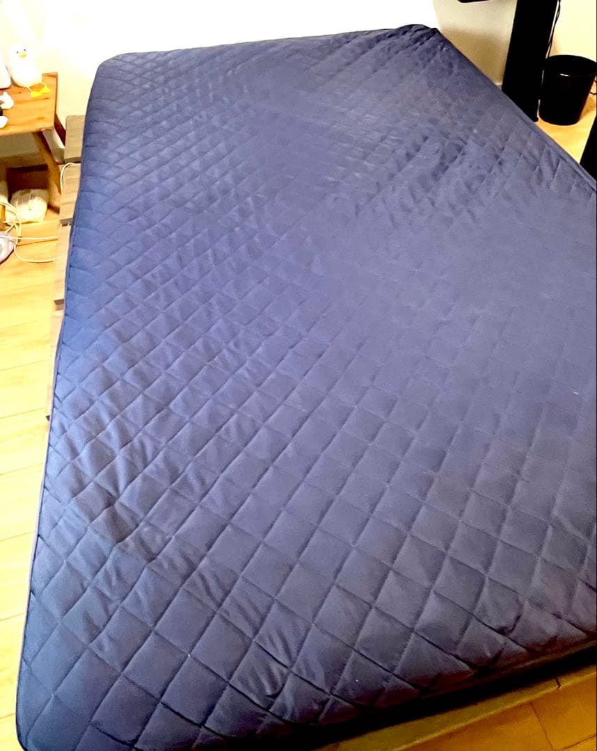 リンダ セミダブル ボックスシーツ付き ネイビー 直接引き取り可