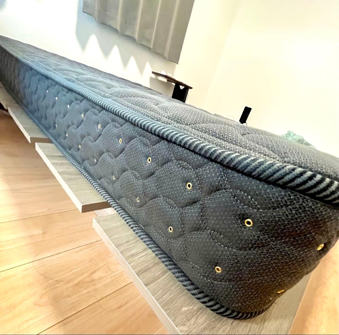 リンダ セミダブル ボックスシーツ付き ネイビー 直接引き取り可