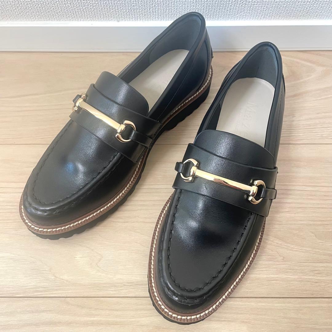 極美品 Mazell 厚底ビットローファー 36 黒 バンヤードストーム 軽量