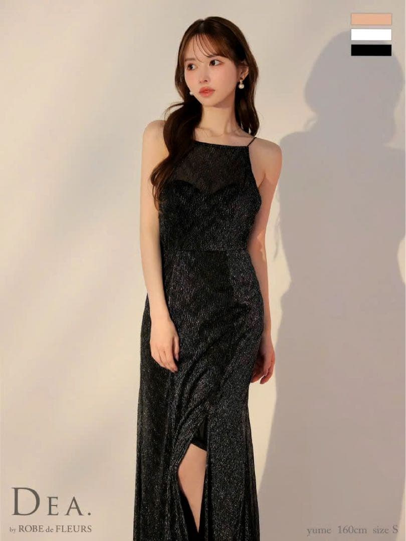 DEA.by ROBE de FLEURS バックオープンラメニットロングドレス