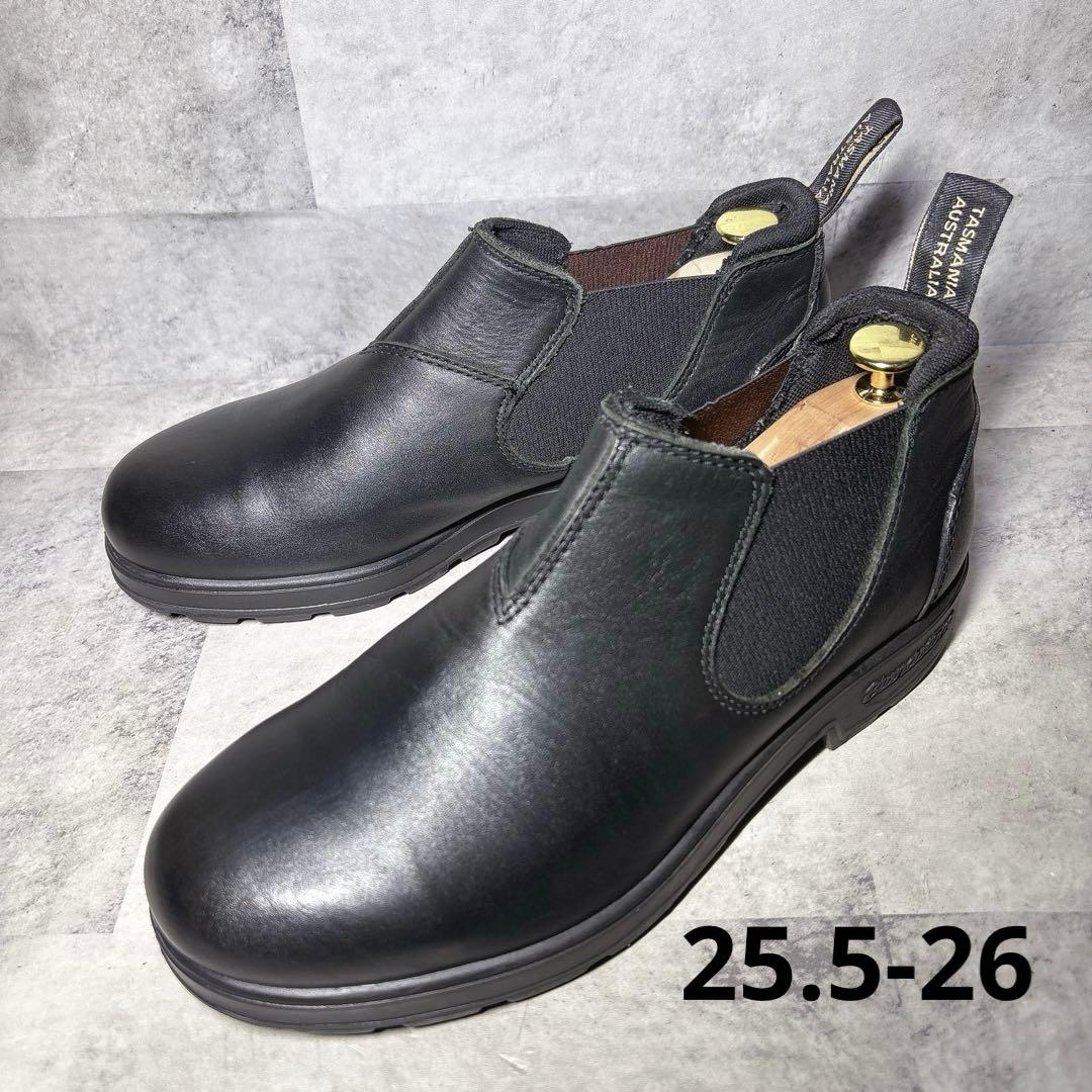 アッパー美品 Blundstone サイドゴアブーツ 7 ローカット 本革 黒