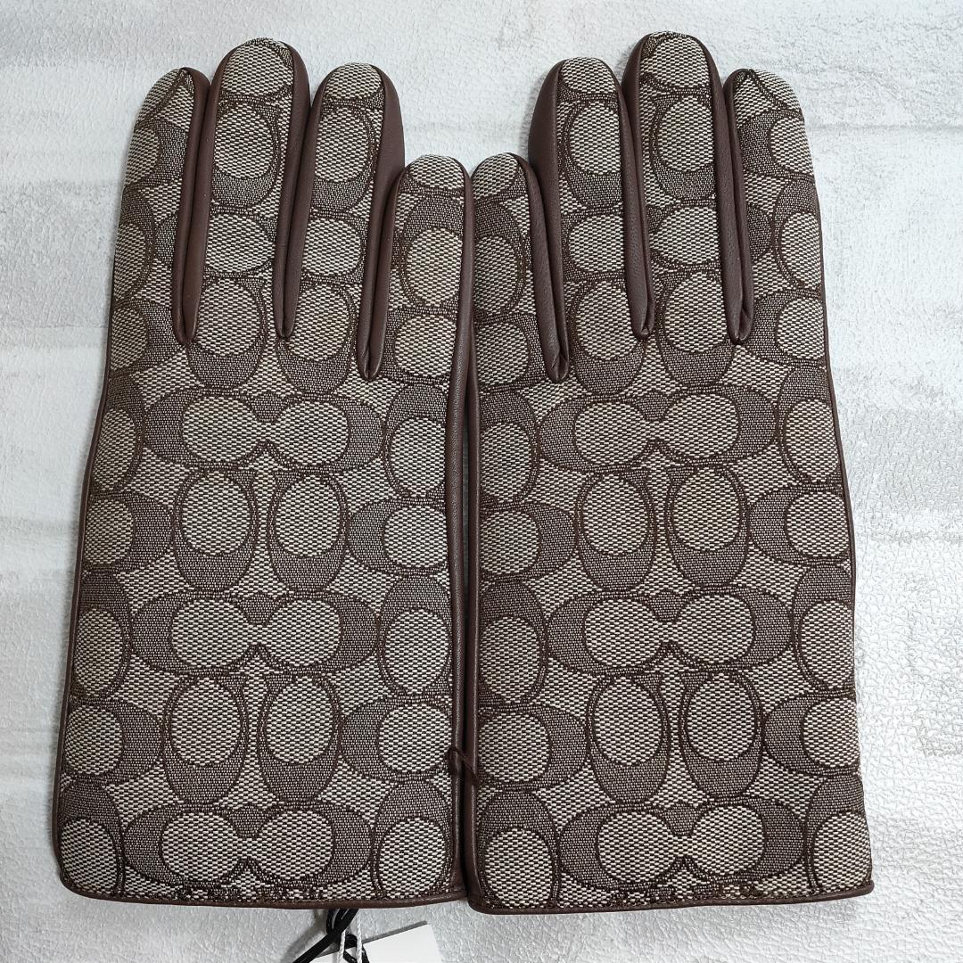 COACH コーチ レザー グローブ 手袋 レディース 7 1/2 スマホ対応