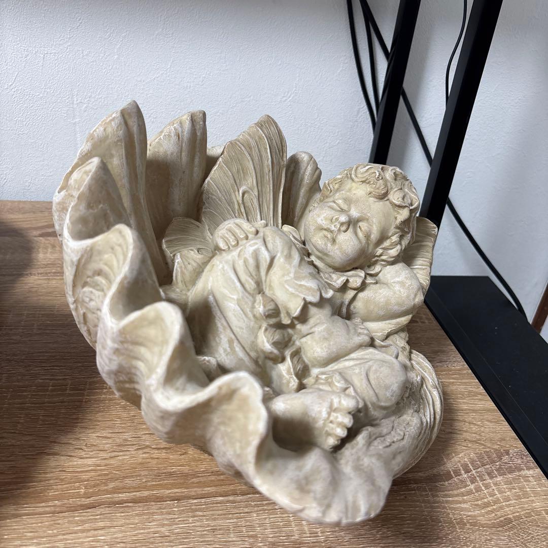 天使　置物　シェル　彫刻像　状態美品　最安値