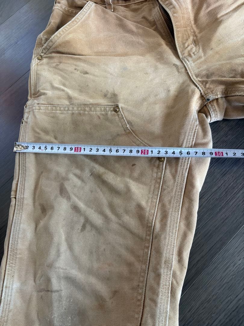希少 USA製 ビンテージ カーハート ダブルニー ペインターパンツ ベージュ