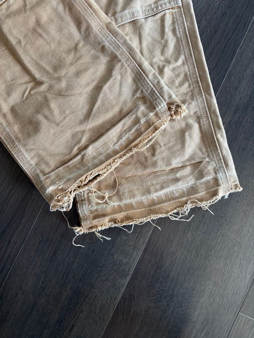 希少 USA製 ビンテージ カーハート ダブルニー ペインターパンツ ベージュ