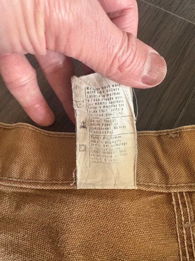 希少 USA製 ビンテージ カーハート ダブルニー ペインターパンツ ベージュ