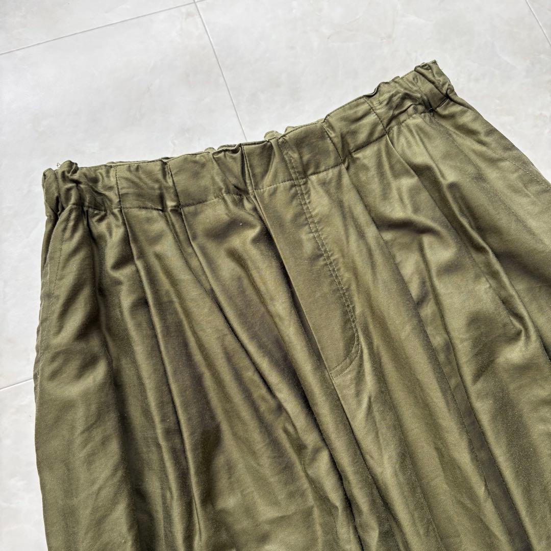 mizuiroind ミズイロインド モールスキン ワイドカーゴパンツ カーキ