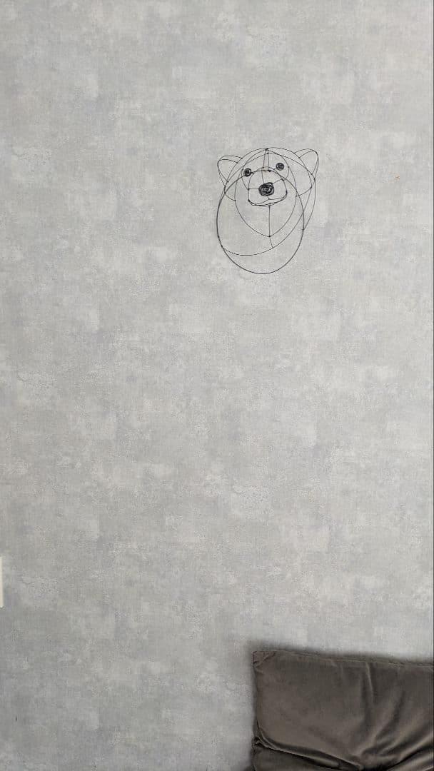 やさしいホッキョクグマのワイヤーアート