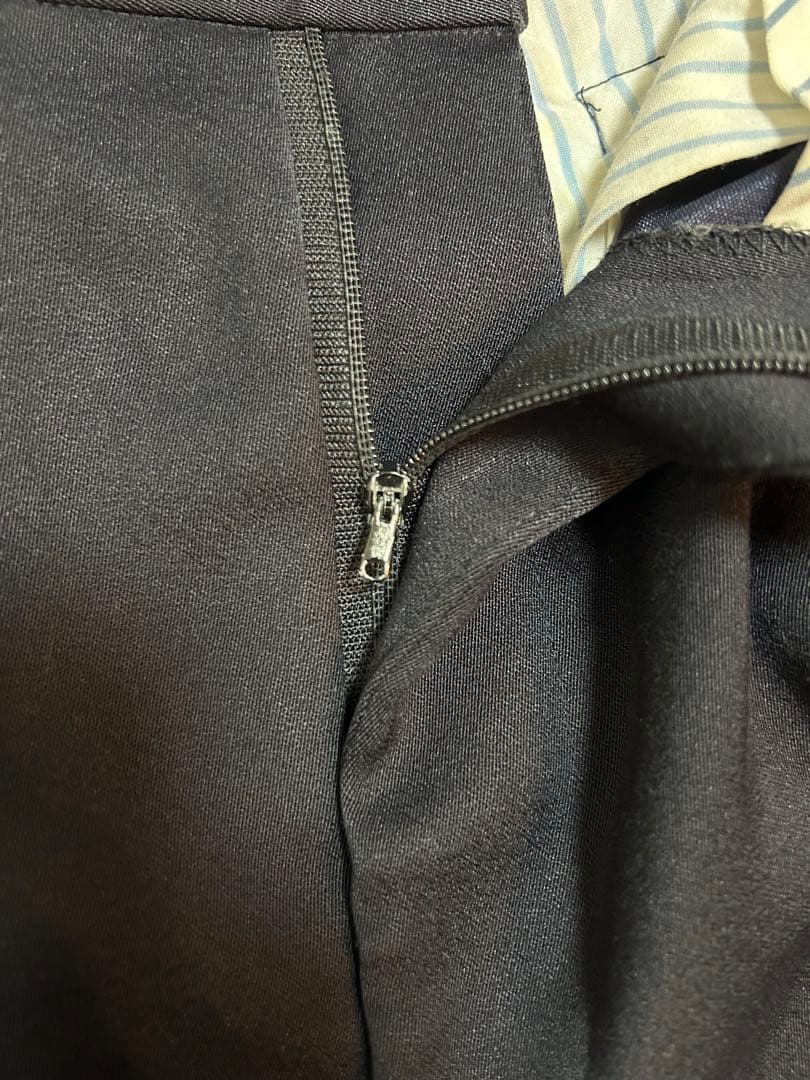 50s〜60s レーヨンウールギャバジンスラックス　両爪　ブラック　着画あり