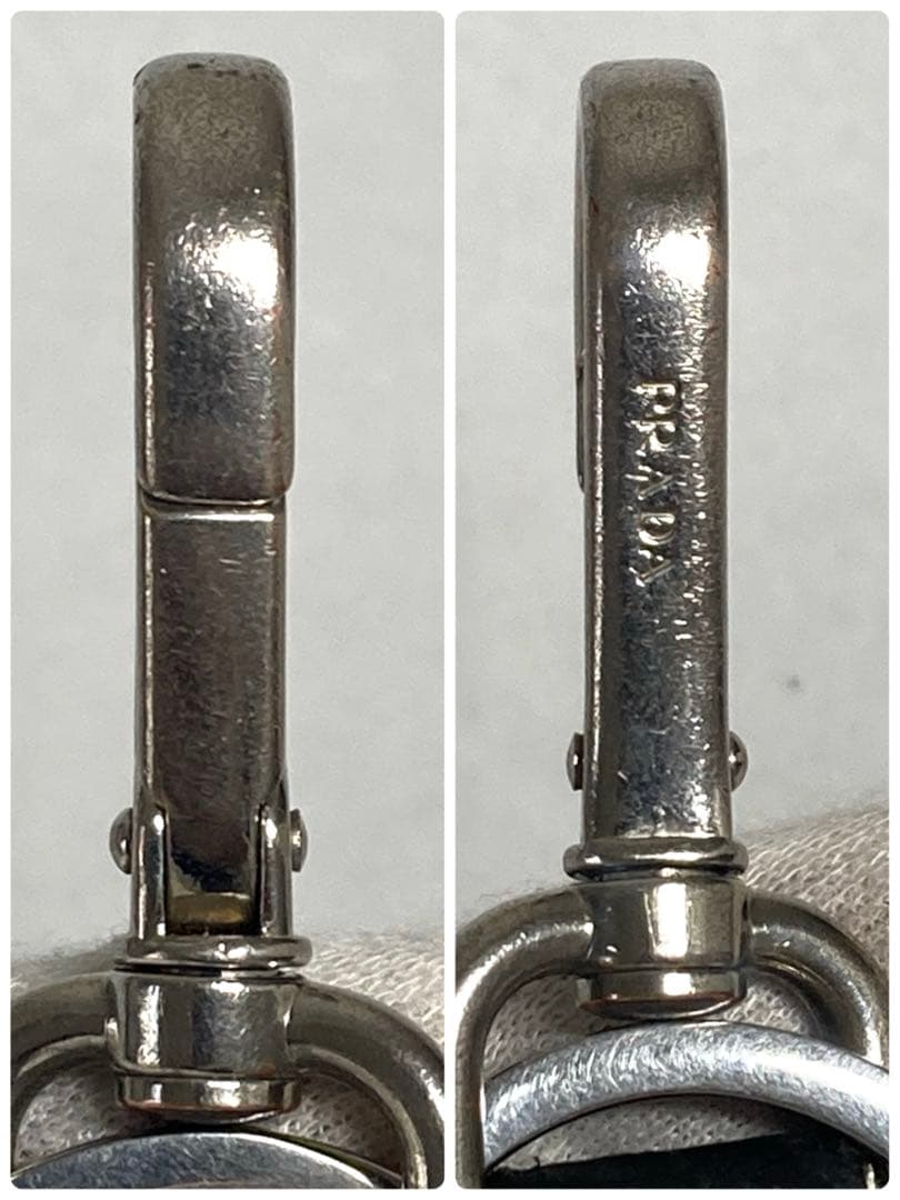 PRADA プラダ　サフィアーノ　シルバー金具　キーホルダー　キーリング