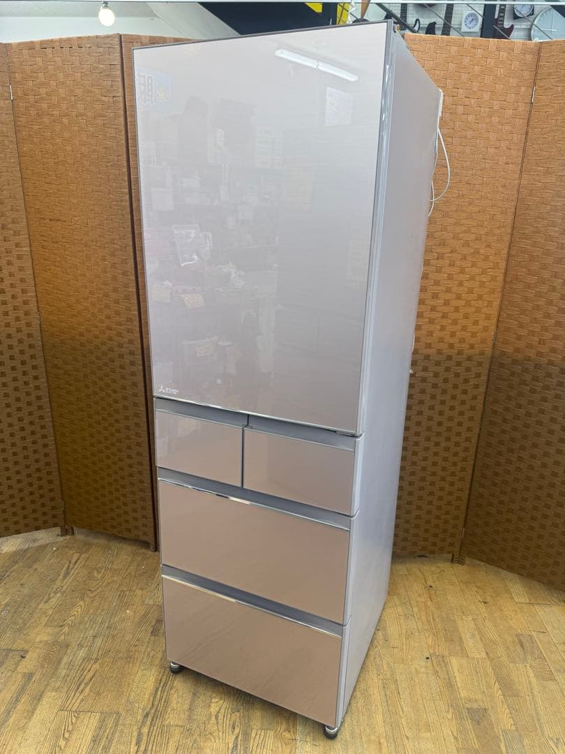 F027 MITSUBISHI ５ドア　冷蔵庫　455L　ガラスドア　右開き