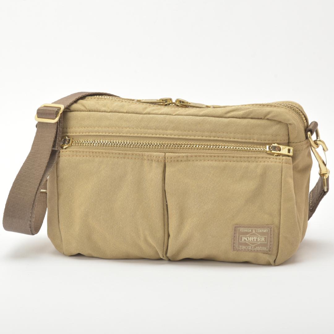 未使用同様◇ポーター ドラフト ショルダーバッグ ナイロン ベージュ吉田カバン