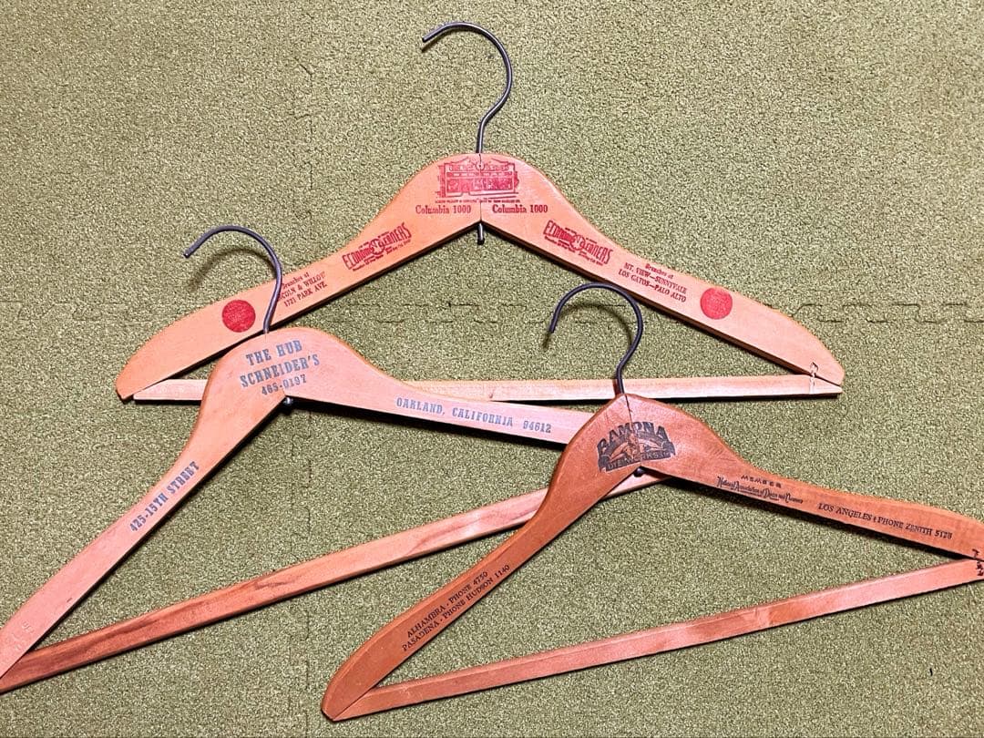 セール　50s アンティークハンガー　木製ハンガー3個セット　ヴィンテージ　US
