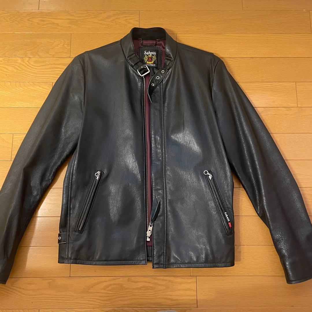 Schott シングルライダース　山羊革