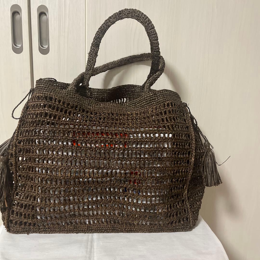 依頼人専用　プリスティン　ダークブラウン編み込みトートバッグ