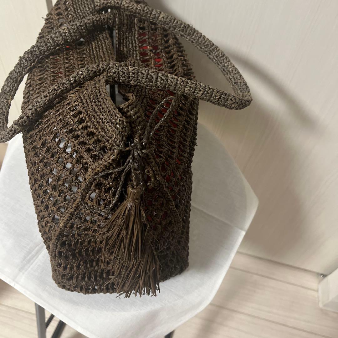 依頼人専用　プリスティン　ダークブラウン編み込みトートバッグ