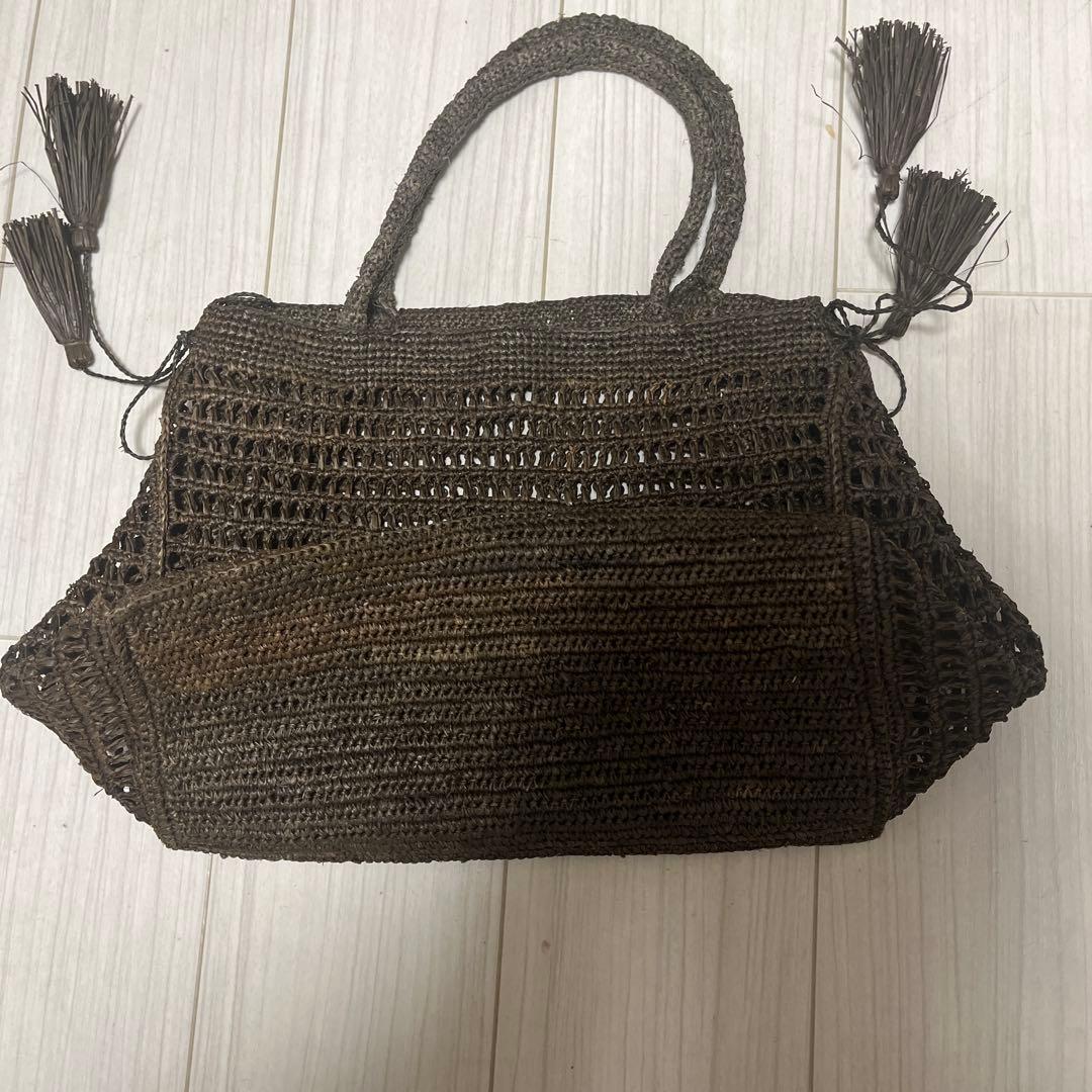 依頼人専用　プリスティン　ダークブラウン編み込みトートバッグ