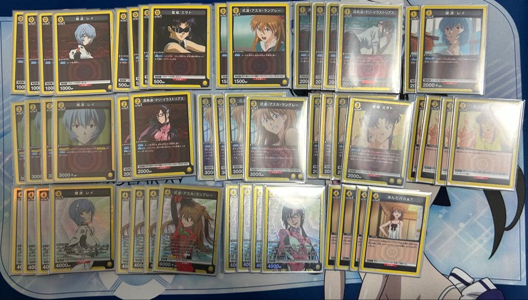 ユニオンアリーナ　黄エヴァ　デッキ　アスカ　レイ　マリ　ヒロイン　スリーブ付き