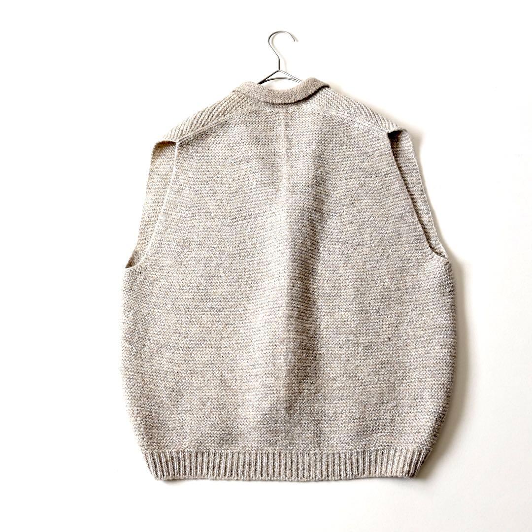 中川政七商店 コクーン ウール ニットベストカーディガン へちま襟