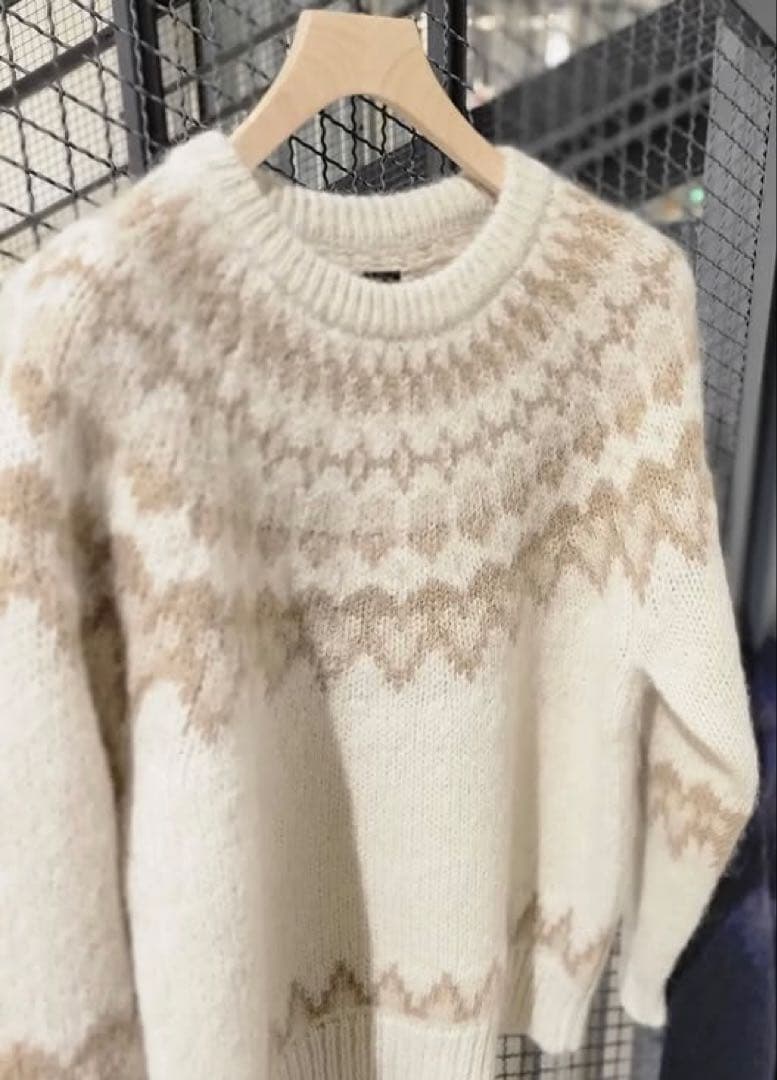 BATONER バトナー ノルディック ニット セーター モヘア アイボリー