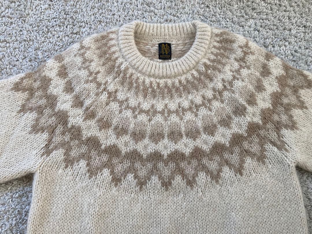 BATONER バトナー ノルディック ニット セーター モヘア アイボリー
