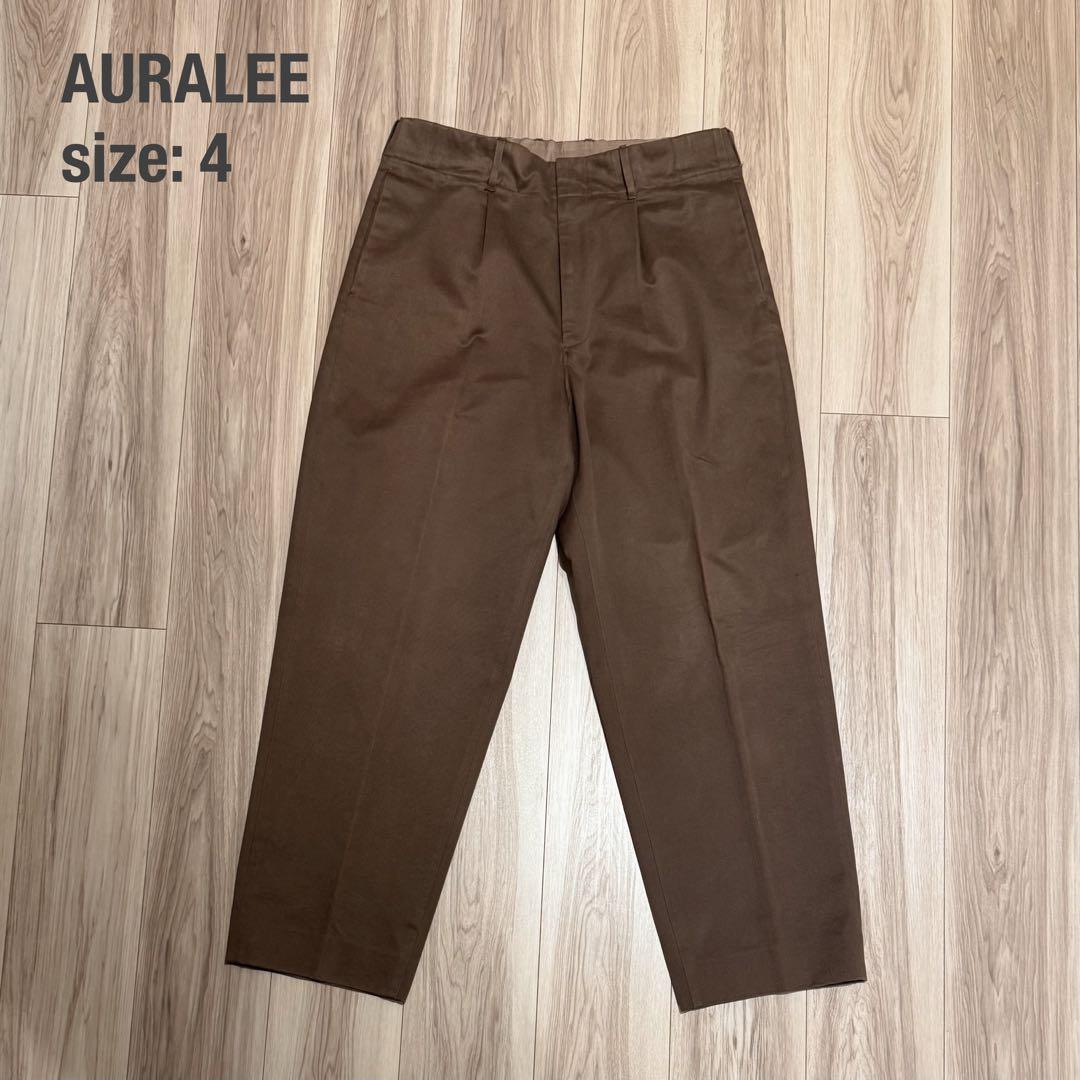 【美品】AURALEE オーラリー メンズ チノ テーパードパンツ 4