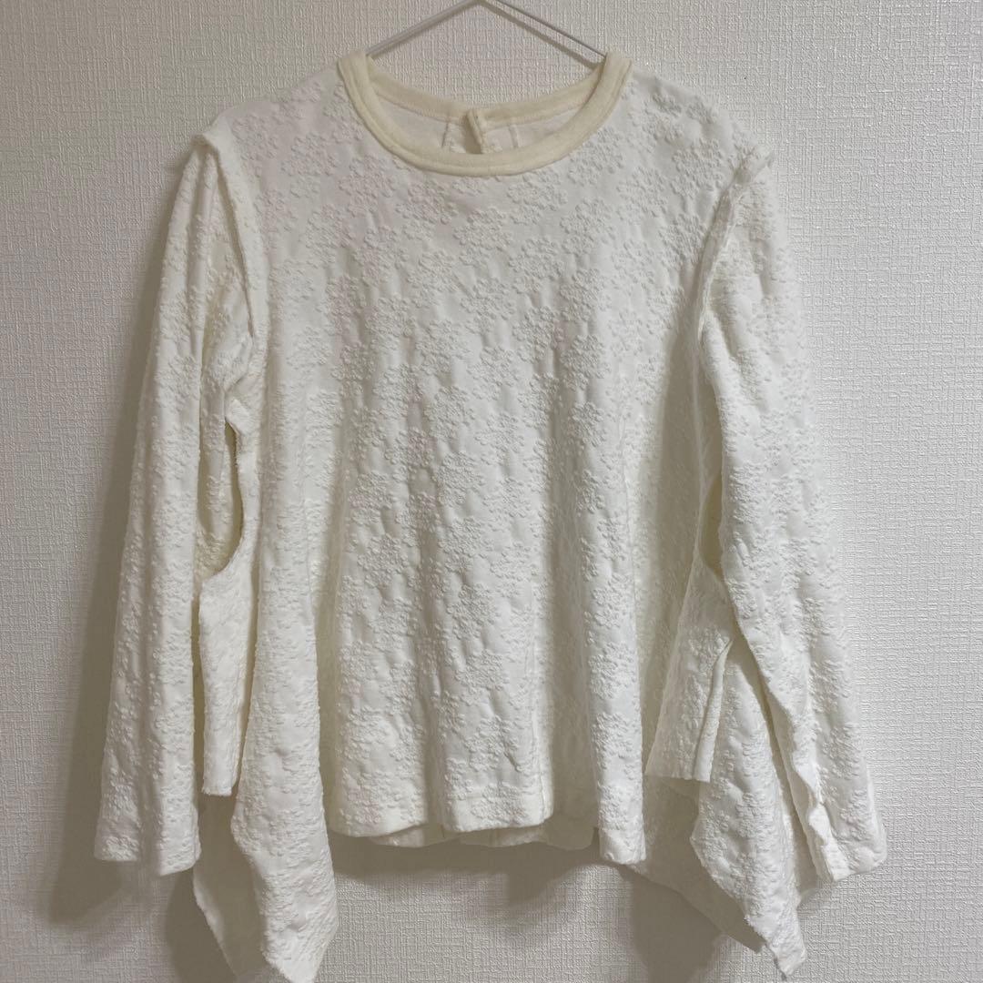 2024AW TAO 綿天竺花柄ジャガード×ウールミルド天竺カットソー