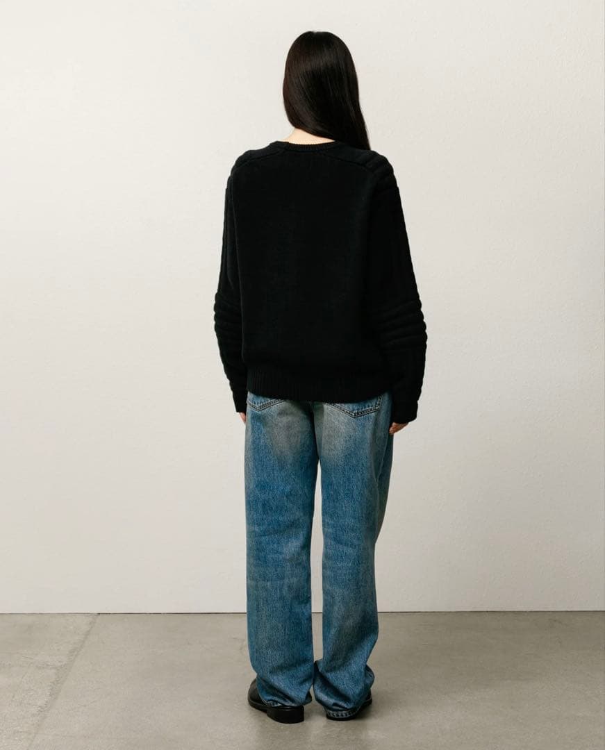 トップス STUSSY 25AW MOTO SWEATER BLACK S