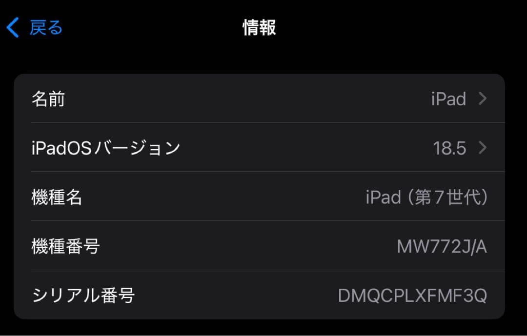 Apple iPad 第7世代　スペースグレー 本体　128GB