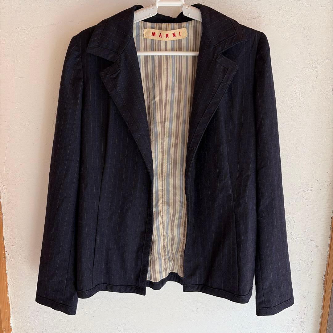 MARNI テーラードジャケット 42 ダークブルー