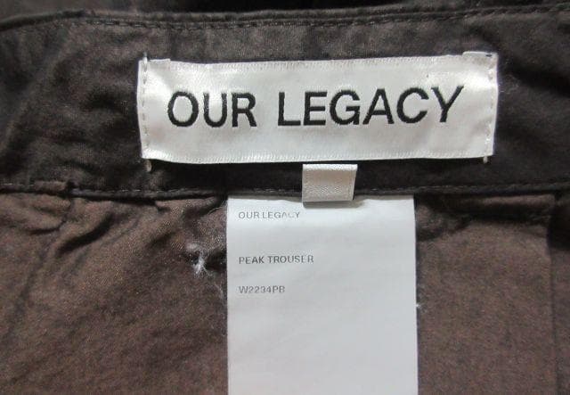 OUR LEGACY アワーレガシー Peak トラウザーズ パンツ 34