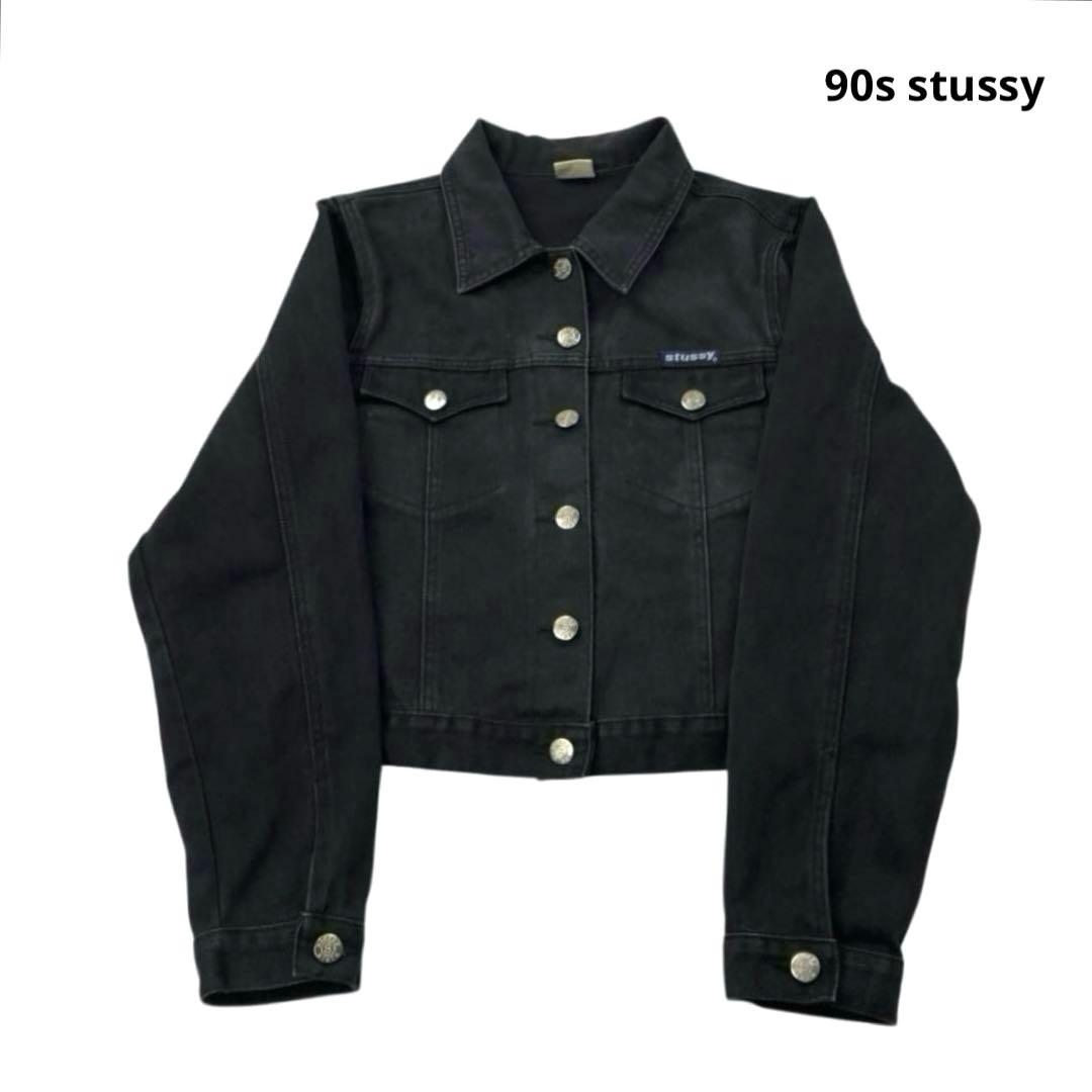 【レディース】90s stussy デニムジャケット オーストラリア製 黒 S