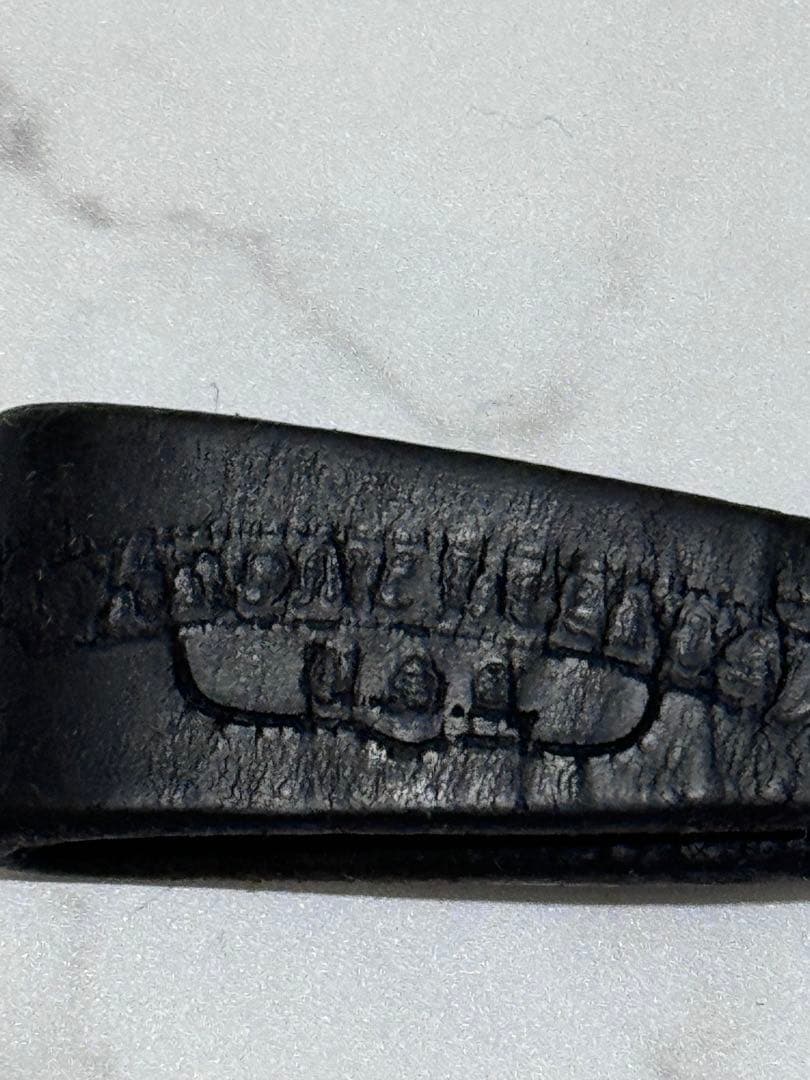 クロムハーツベルトループBSフレアボールボタンレザーベルトループ