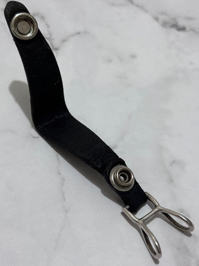 クロムハーツベルトループBSフレアボールボタンレザーベルトループ