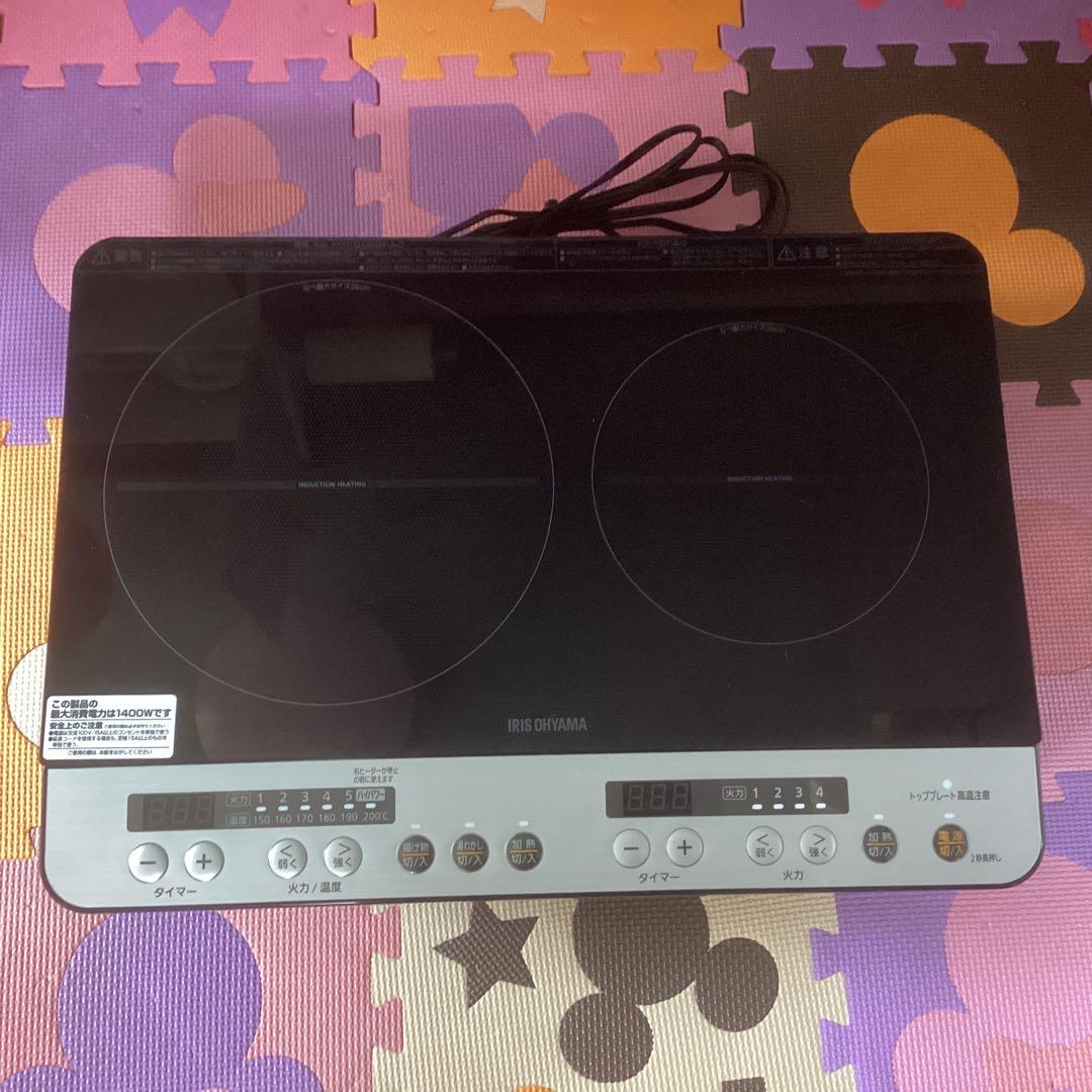 アイリスオーヤマ2口lHコンロ2024年製、家庭用lHです。