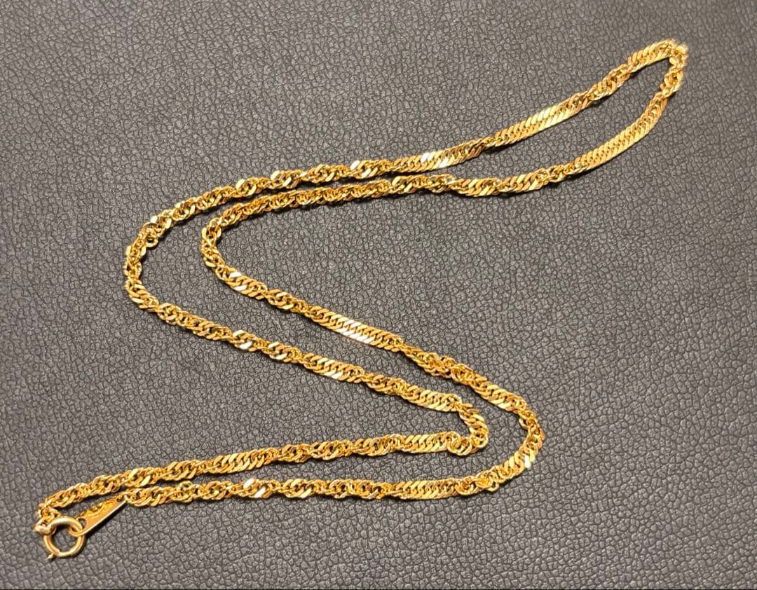 【K18 造幣局刻印】スクリューチェーン ネックレス 39cm 5.18g