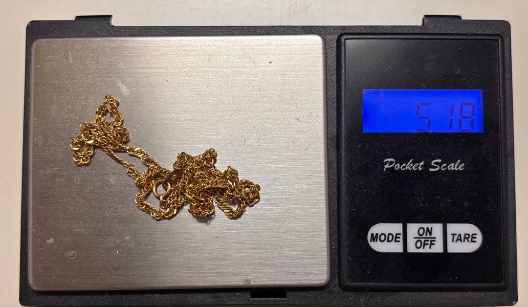 【K18 造幣局刻印】スクリューチェーン ネックレス 39cm 5.18g