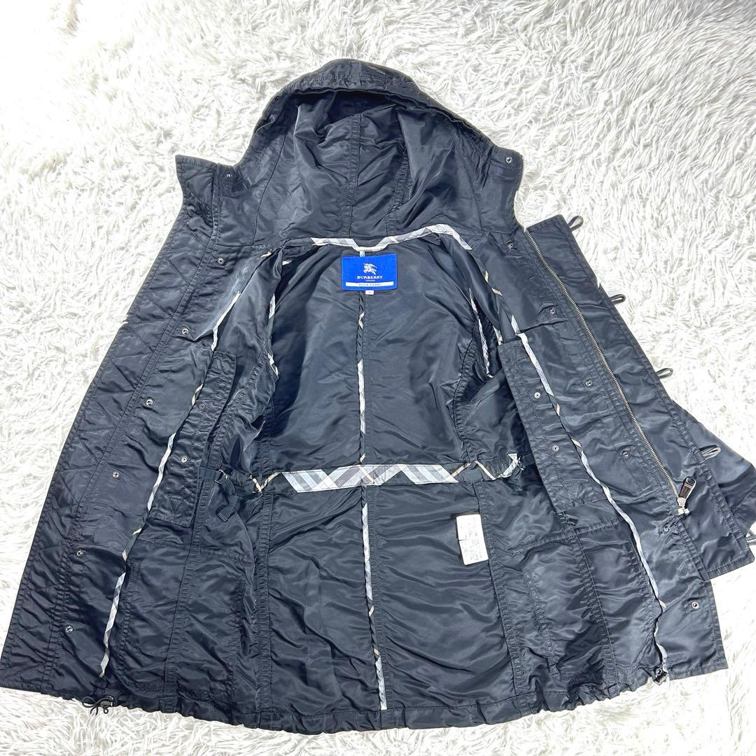 美品✨BURBERRY BLUE LABEL モッズコート　ノバチェック　M 黒