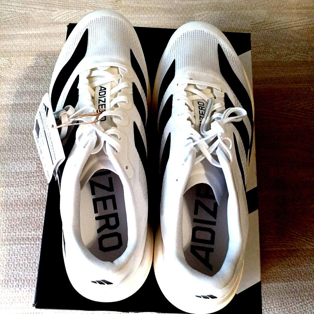 新品26.5サイズADIZERO ランニングシューズ ホワイト/ブラック