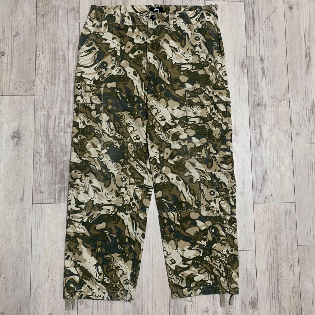 ステューシー リキッド マーブルカモ カーゴパンツ 迷彩