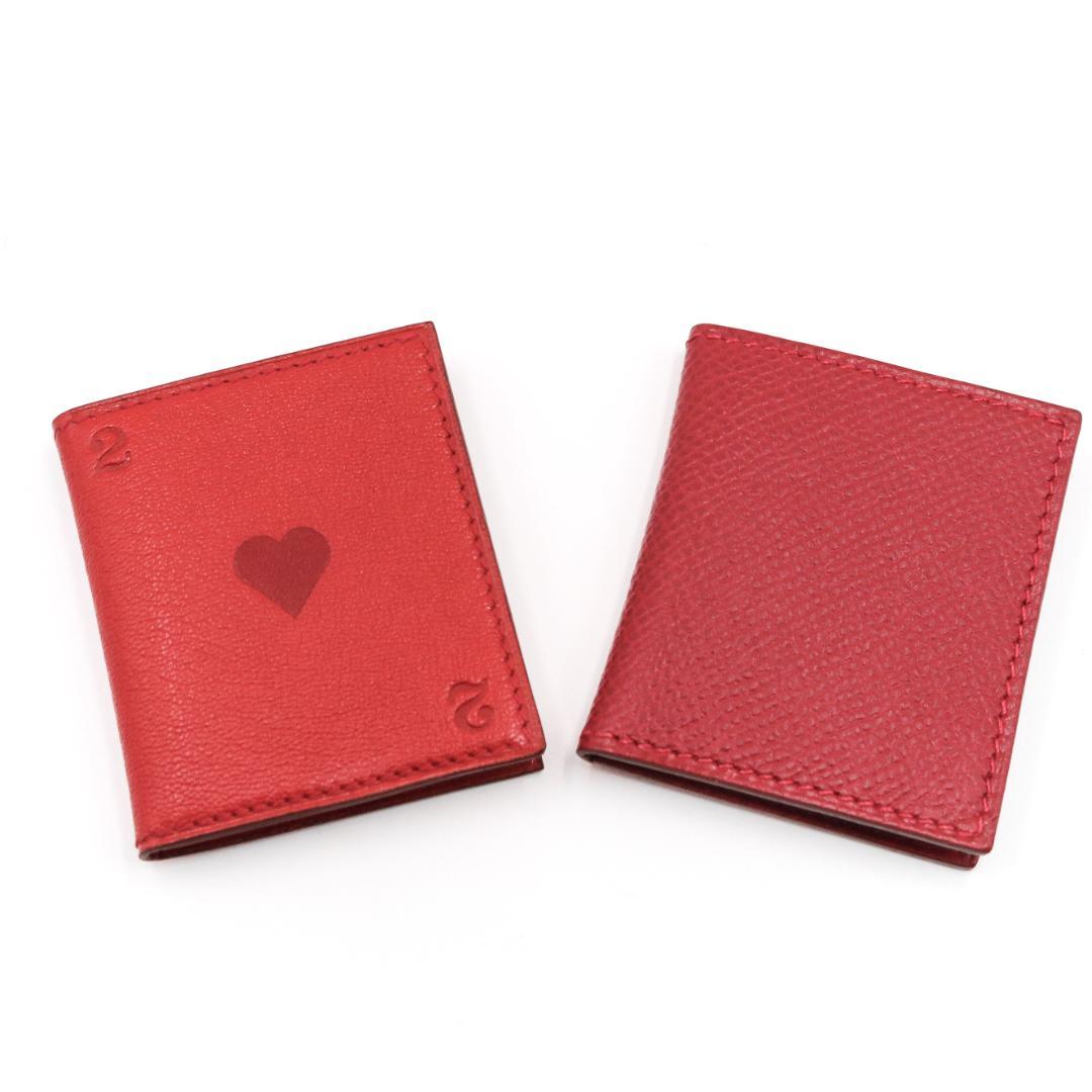 HERMÈS ミニフォトケース トランプ レッド 高さ64mm